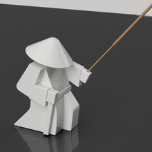 chinese samurai incense holder 3d print model - Mito3D