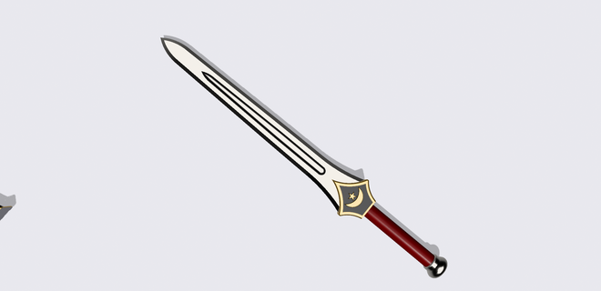 chinois stylé épée dague Taï chi Dao étoile lune lame arme cosplay soutenir 3d print model - Mito3D