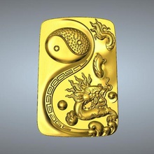 ching tai chizodiac colgante de 5 dragón joyería 3d print model - Mito3D