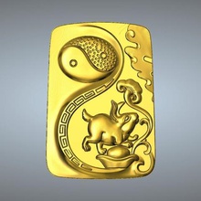 ching tai chizodiac pendant 4 hare jewelry 3d print model - Mito3D