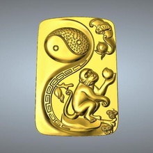 ching tai chizodiac pendant 9 monkey jewelry 3d print model - Mito3D