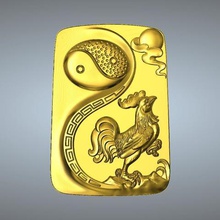 ching tai chizodiac pendant 10 rooster jewelry 3d print model - Mito3D