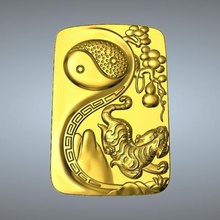 ching tai chizodiac pingente de 3 tigre jóias 3d print model - Mito3D