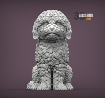 Chipoo 3d impression modèle chien nature mammifère animal compagnie sculpture statuette souvenir présent sculpter sculptures imprimable art 3d print model - Mito3D