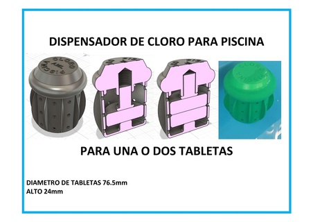 cloro tableta dispensador cloro tableta dispensador 3d print model - Mito3D
