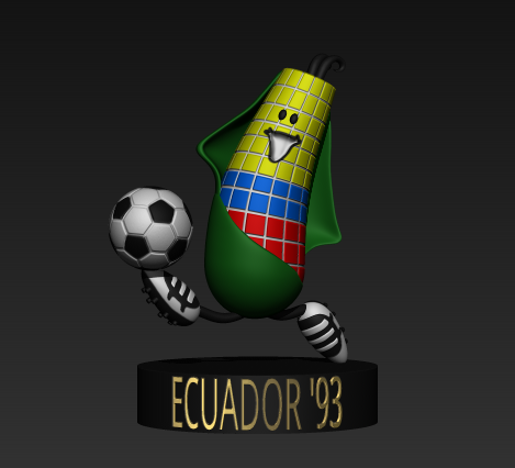 choclito copa america ecuador 93 arte taza mascota ano año 87 3D print model - Mito3D