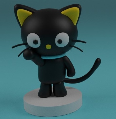 chococat gattino statua in piedi arte my melodia kuromi bambola carina 3d print model - Mito3D