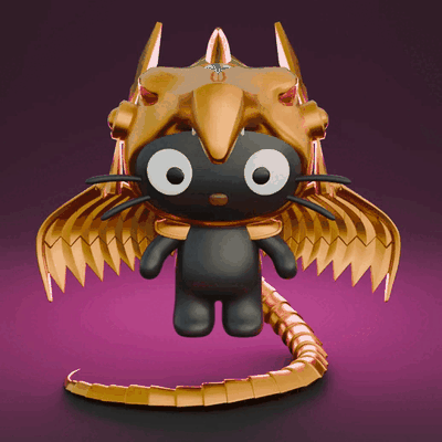 chococat alato drago of ra yugioh gattino arte kuromi slifer cielo 3d print model - Mito3D