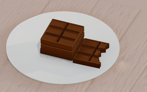 chocolate bar cuadrado smores malvaviscos postre comida mordedura escritorio juguete Arte 3d print model - Mito3D