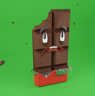 Chocolat mordre boucles d'oreilles palette doux toon caricature popsicle bar 3d print model - Mito3D