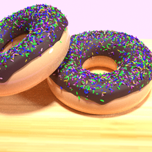chocolate de rosca a casa alimentos donut doces o pequeno-almoço deserto donat 3d print model - Mito3D