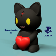 chomusuke chomosuke Konosuba cœur mégumin chat heureux Valentin san valent gadget scultura sculpture figure animal bavarder noir jouet 3d print model - Mito3D
