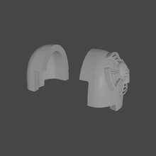 fornido escala armadura hombro almohadillas juego 3d print model - Mito3D