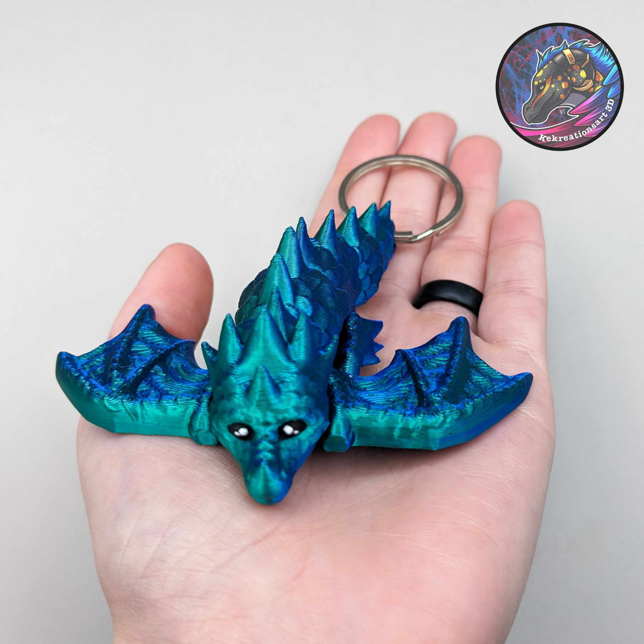 chonky Wyvern Schlüsselbund Drachen klobig Baby flexi 3D print model - Mito3D