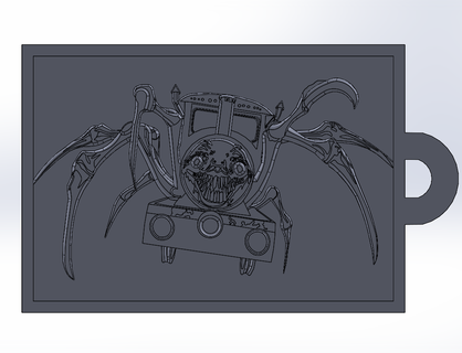 choo charles portachiavi chiave catena ragno treno accessorio chiavi terrore orrore decorazione Halloween storia oggetti scena storie gioco 3d print model - Mito3D