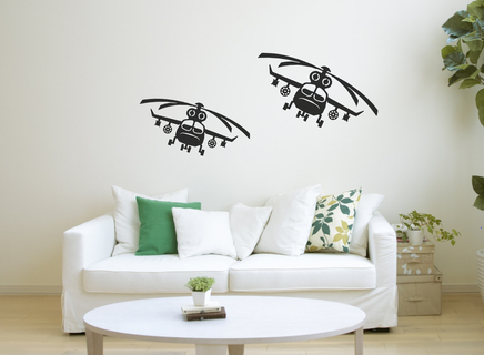 helicóptero pared Arte decoración hogar casa línea ornamento 2d 2dart mural wall2d niños 3d print model - Mito3D