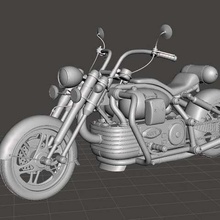 bicicleta chopper jogo veículos weel wargame vechicles sls sla moto fdm dlp 3d print model - Mito3D