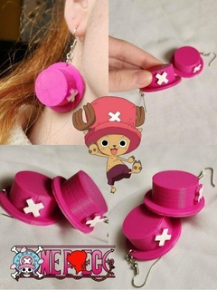 chopper hat one piece hoops anime earrings 3d print model - Mito3D
