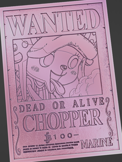 chopper wanted poster - one piece Art anime brook luffy card manga 3d print model - Mito3D