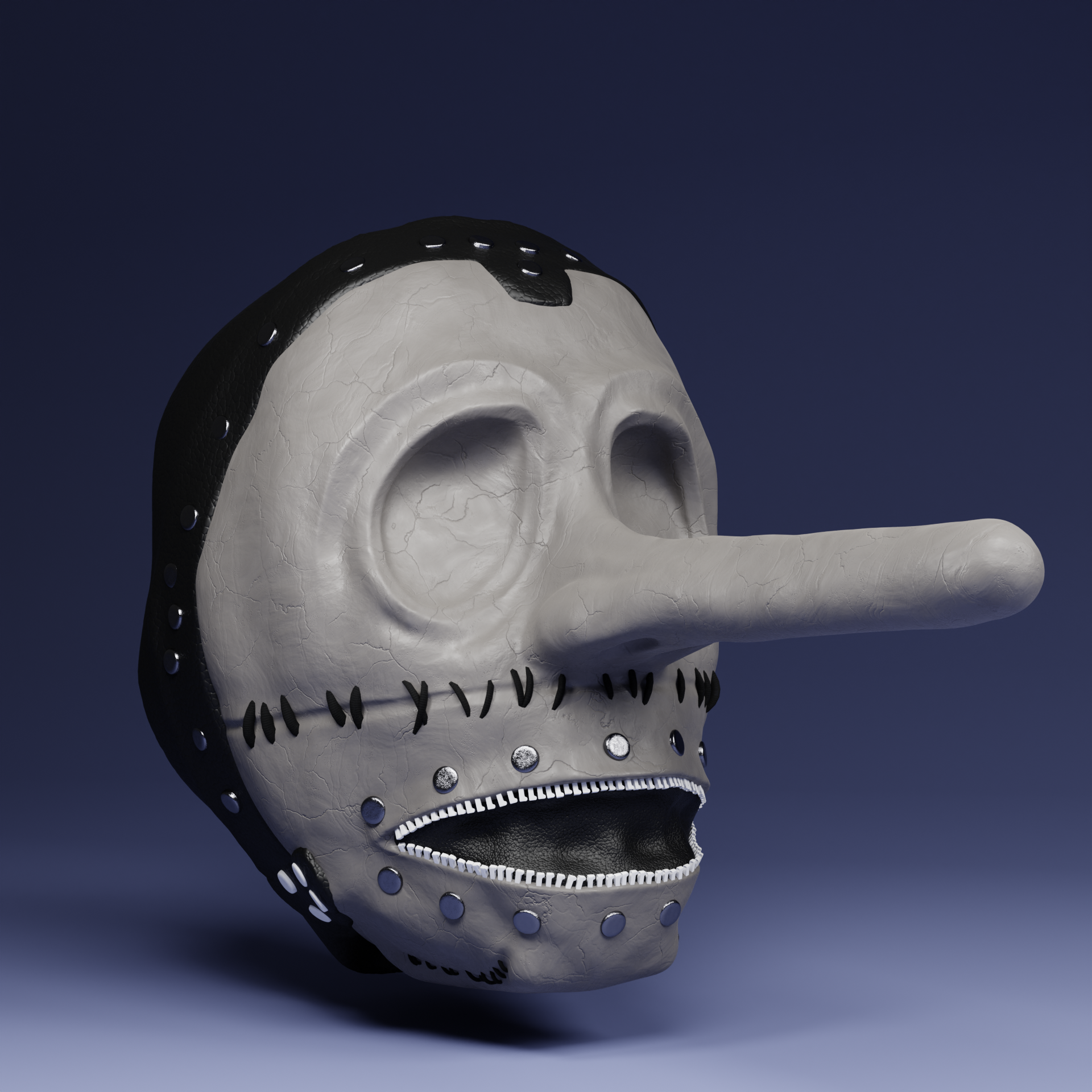 chris fehn nó corredio mascarar Admirador arte Bruxas cosplay arrepiante máscaras metal 3D print model - Mito3D