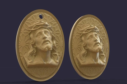 Cristo medalha chave anel casaco braços fracasso religião chaveiro cabeça 3d print model - Mito3D