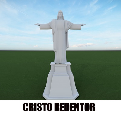 christ rédempteur rivière janeiro architecture sculpture brésil monument célèbre 3d print model - Mito3D
