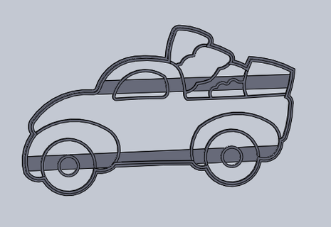 Christamas biscuit timbre coupeur voiture Noël Père neige Nouveau années heureux vacances 3d print model - Mito3D