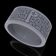 christen pater noster our fathers prayer ring 3d print model jewelry jewel gold text design rings christian church spanish italian portugal brazil argentina jesu cathedral bible brasil 3d print model - Mito3D