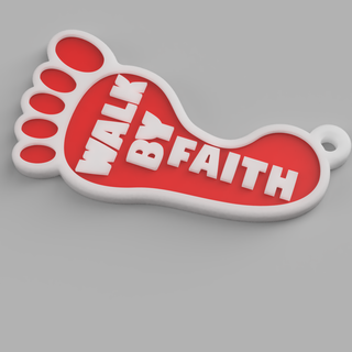 cristiano camminare fede keytag portachiavi chiave etichetta regalo multi colore facile 3d print model - Mito3D