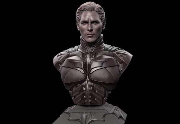 christian bale- batman bust art bale robert pattinson joker dc penguin riddler miniatures figurines sculptures thor superman toys chrishemsworth comic marvel bruce wayne art benaffleck 3d print model - Mito3D