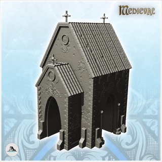 christian mausoleum cross tile roof 1 - modern ww2 ww1 world war diaroma wargaming rpg building architecture tabletop miniatures scenery wargame game terrain house accessories normandy western baroque contempory flames medieval walking crisis bolt 3d print model - Mito3D