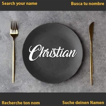 christian name banquet wedding communion dinner plate table decoration tablename 3d print model - Mito3D