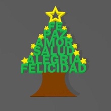 Navidad artilugio árbol felicidad salud amor paz 3d print model - Mito3D