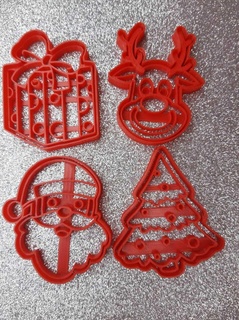 Noël coupeurs biscuits Père claus reno arbre Petit jouet moule cadeau soirées heureux étoile rois magiciens magie 3d print model - Mito3D