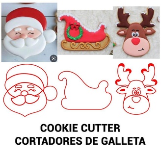 Natal 03 biscoito cortadores Ferramentas cortador carimbo item cozinha bolo santo claus natal 3d print model - Mito3D