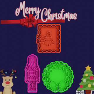 Natale 2023 numero 22 biscotto taglierina impostato 4 casa festività incontro cucina decorato biscotti santa claus renna decorazione albero nomi elfi i regali Pan zenzero cracker noccioline 3d print model - Mito3D