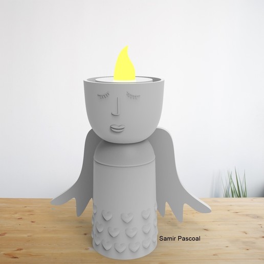 Navidad ángel 2 florero vaso decora 3D print model - Mito3D
