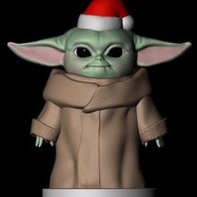 christmas baby yoda art toy star wars 3d print model - Mito3D