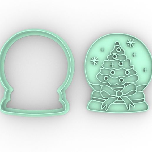 Natale palla biscotto taglierina biscotti cookiecutter frese taglio francobollo 3D print model - Mito3D