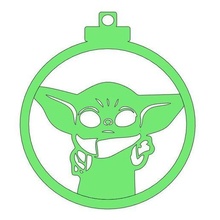 Weihnachten Ball Baby Yoda Design 3d print model - Mito3D