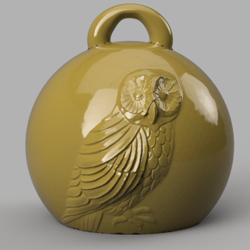 christmas ball owls art noel animal fir ornament bell santa claus merry 3D print model - Mito3D