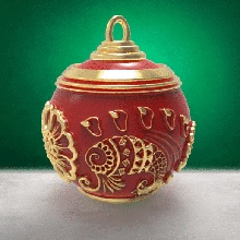 christmas bauble - deluxe romance carlate art sweetheart boteh ball cashmere deco decoration diy made flower love reason ornament paisley persia shutter fir tree scarlet xmas psychedelic 3d print model - Mito3D