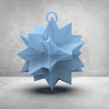 lowpoly Noel önemsiz şey - le glace ev dekorasyon xmas köknar ağacı top yıldız buz dondurma 3d print model - Mito3D