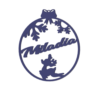 christmas bauble - miladia xmas ball personalized 3d print model - Mito3D