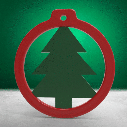 christmas bauble - ring tree art ball deco decoration diy made ornament fir snowboarding xmas 3D print model - Mito3D