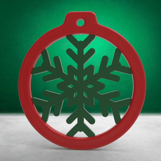 natal, bauble - anel de floco neve a arte bola deco decoração diy feito flake sorvete gelo natal ornamento árvore snowboard 3D print model - Mito3D