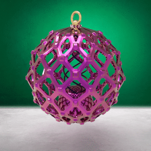 noël, boule - treillis diamant art de la balle déco décoration le bricolage fait maillage raison les fêtes noël ornement sapin 3D print model - Mito3D