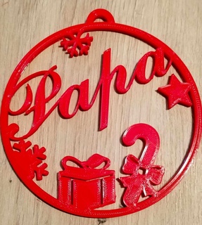 christmas bauble papa noel christmas bauble dad  3d print model - Mito3D