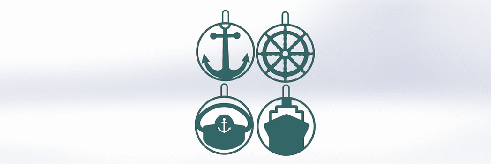 christmas bauble sailor trade decoration marine boat sea browse vessel anchor bar wheel cap 3d print model - Mito3D