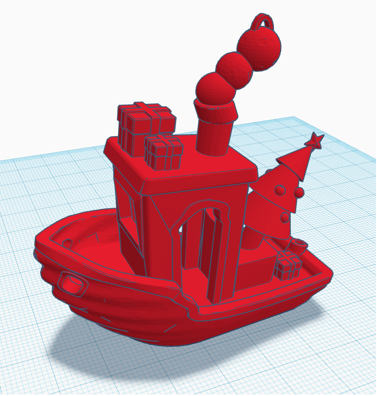christmas benchy remix decorations 3d printing 3D print model - Mito3D